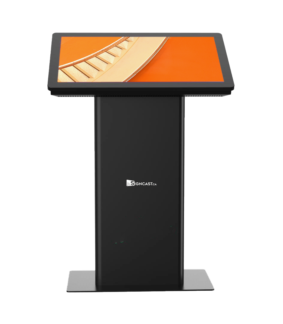 32" Angled Interactive KioskSM32PTB Available at SignCast Media
