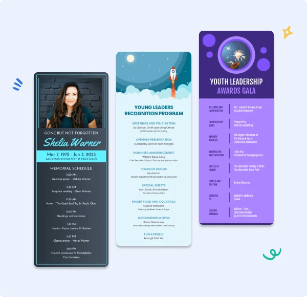 Free Event Program Creator Design Event Programs Online