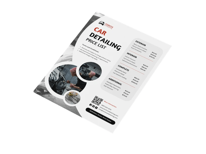 Free Car Detailing Price List Templates Venngage