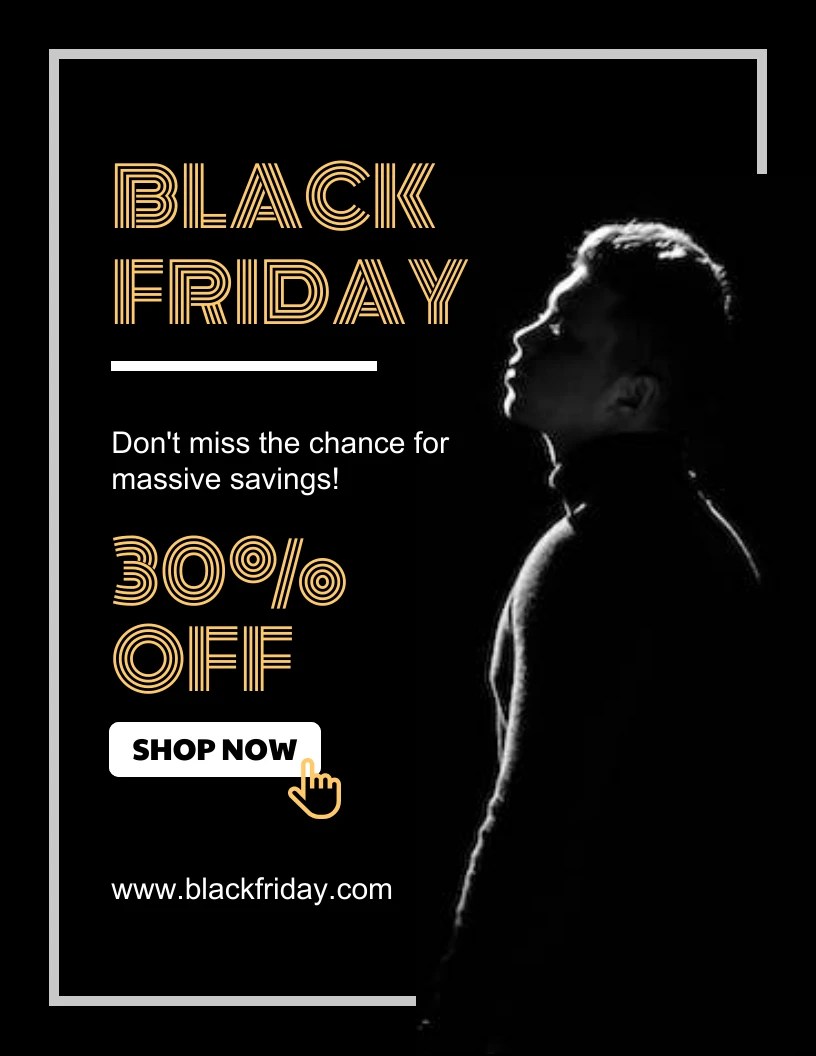 Minimalist Black Friday Flyer Template Venngage