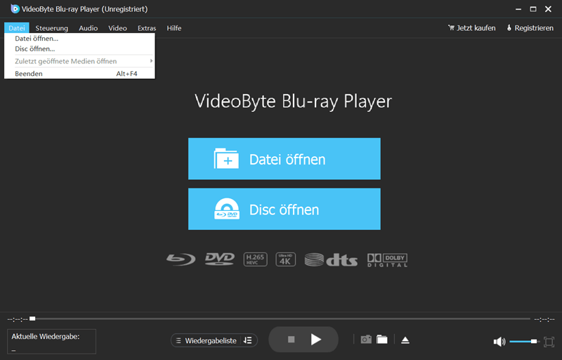 VideoByte Bluray Player Bluray & DVD abspielen auf PC