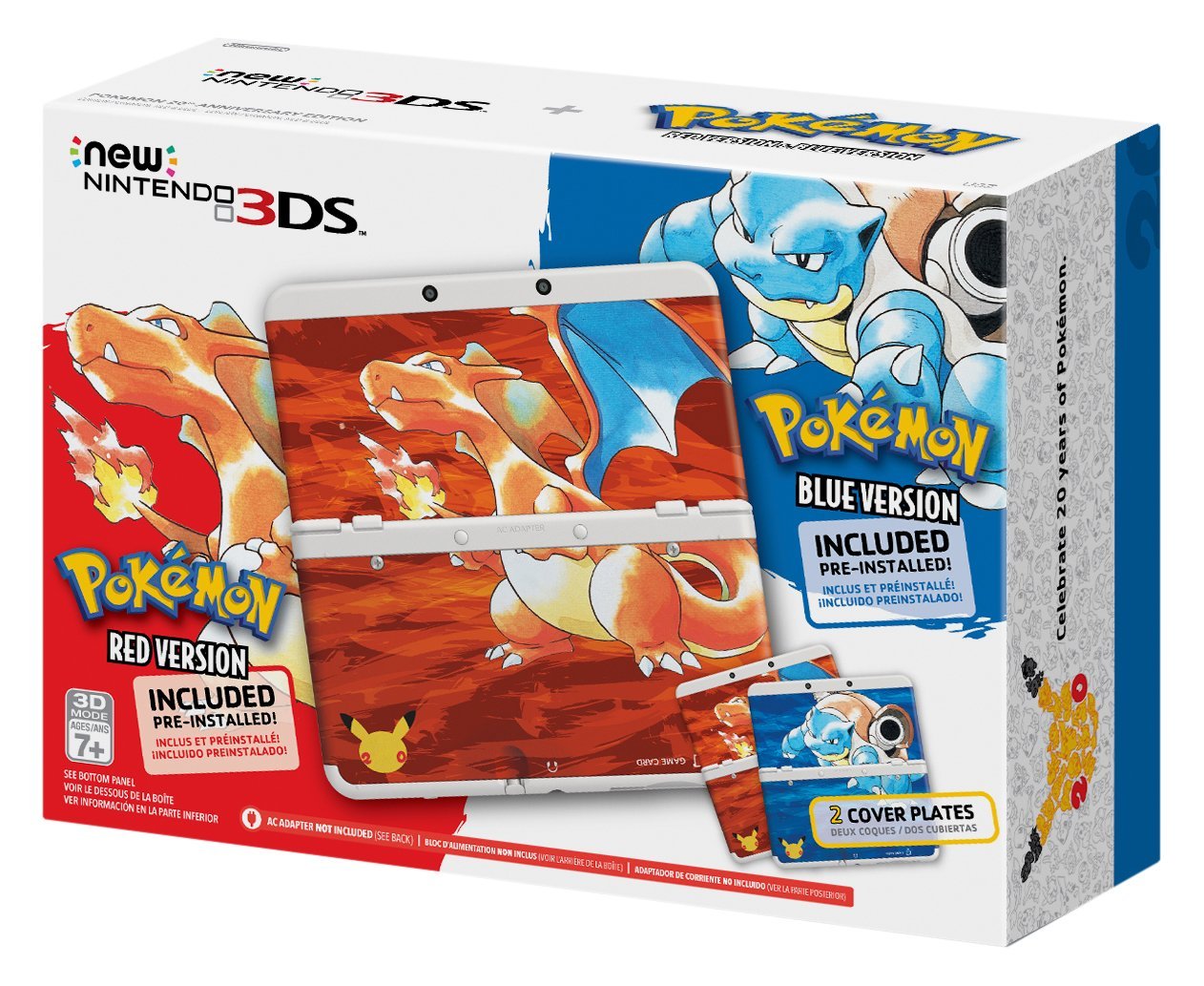 Pokemon 20th Anniversary New 3DS Red/Blue Bundle Images Surface Online