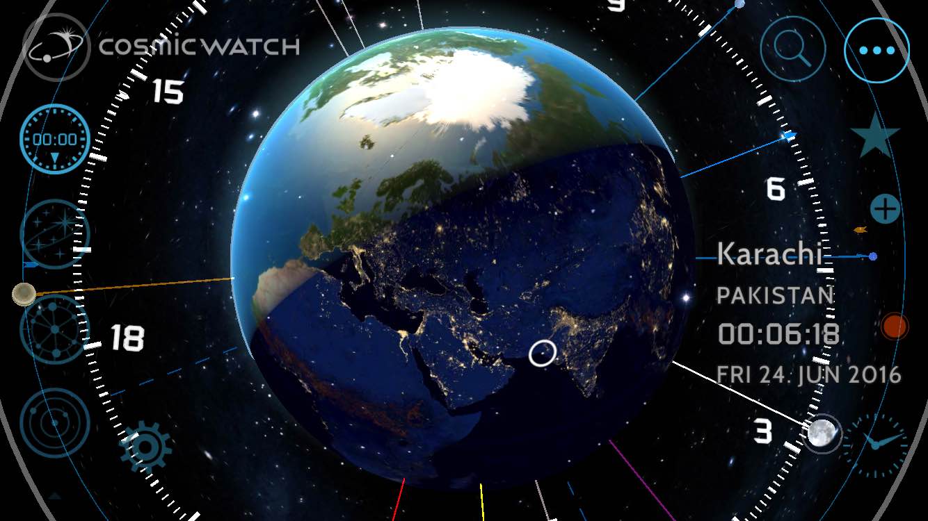 Meditate with Cosmic Watch as you explore the cosmos in realtime