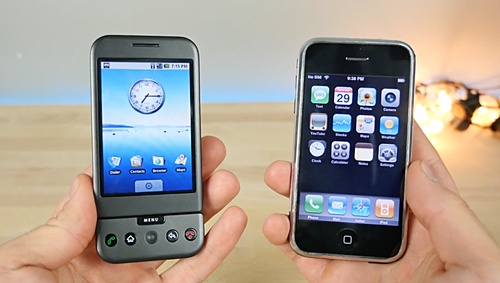 Video Comparison First iPhone Vs First Android Phone