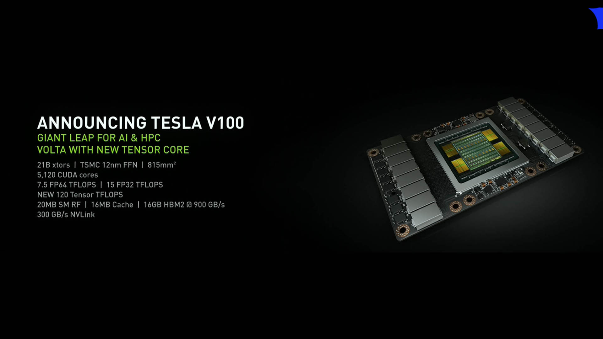 NVIDIA Volta GV100 12nm FinFET GPU Unveiled Tesla V100