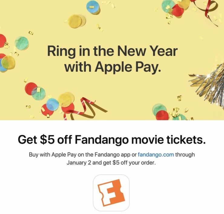 Apple Pay Promotion Offers 5 Discount On Fandango Movie Tickets