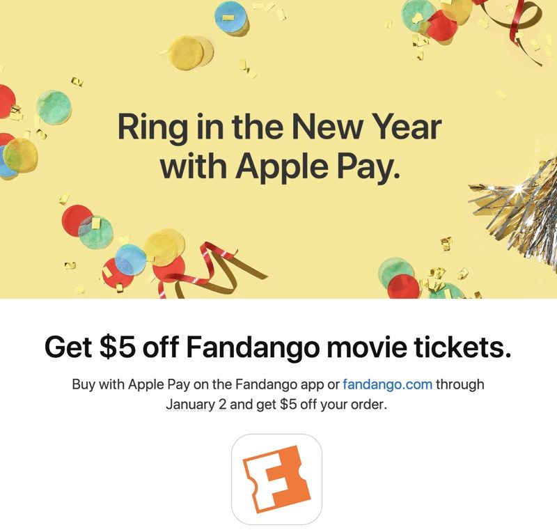 Apple Pay Promotion Offers 5 Discount On Fandango Movie Tickets