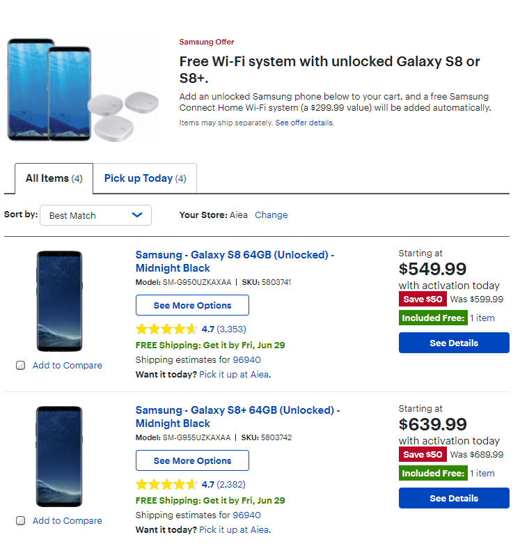 Discounted Galaxy S8 Now Comes With a Free WiFi Mesh System Worth 299