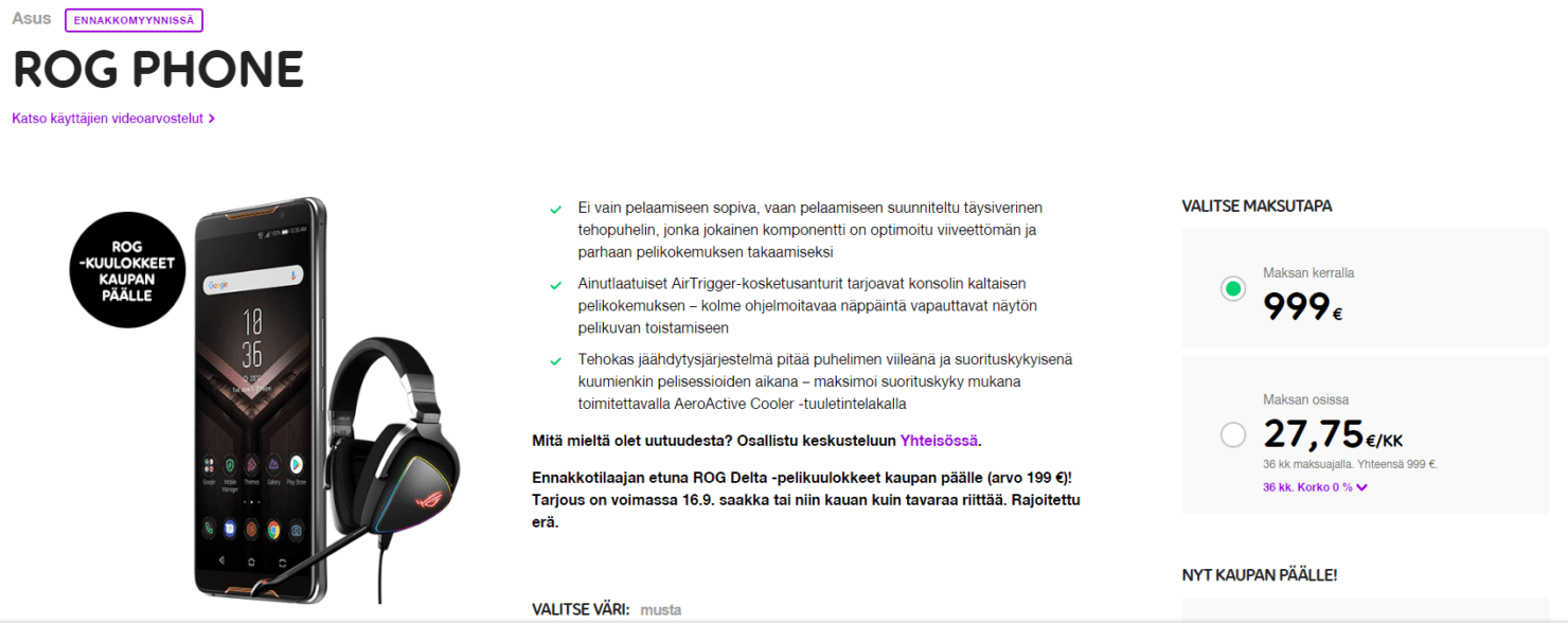 ASUS ROG Phone PreOrders Show up on a FinlandBased Online Store With