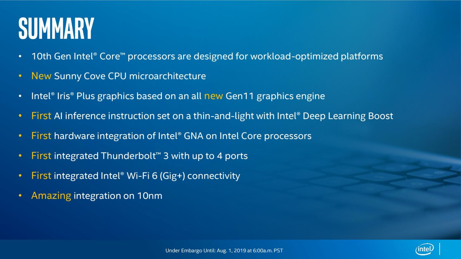 Intel Launches 10th Generation 10nm 'Ice Lake' Mobility