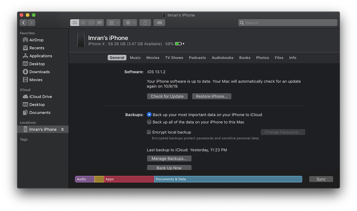How to sync iPhone with macOS Catalina without iTunes