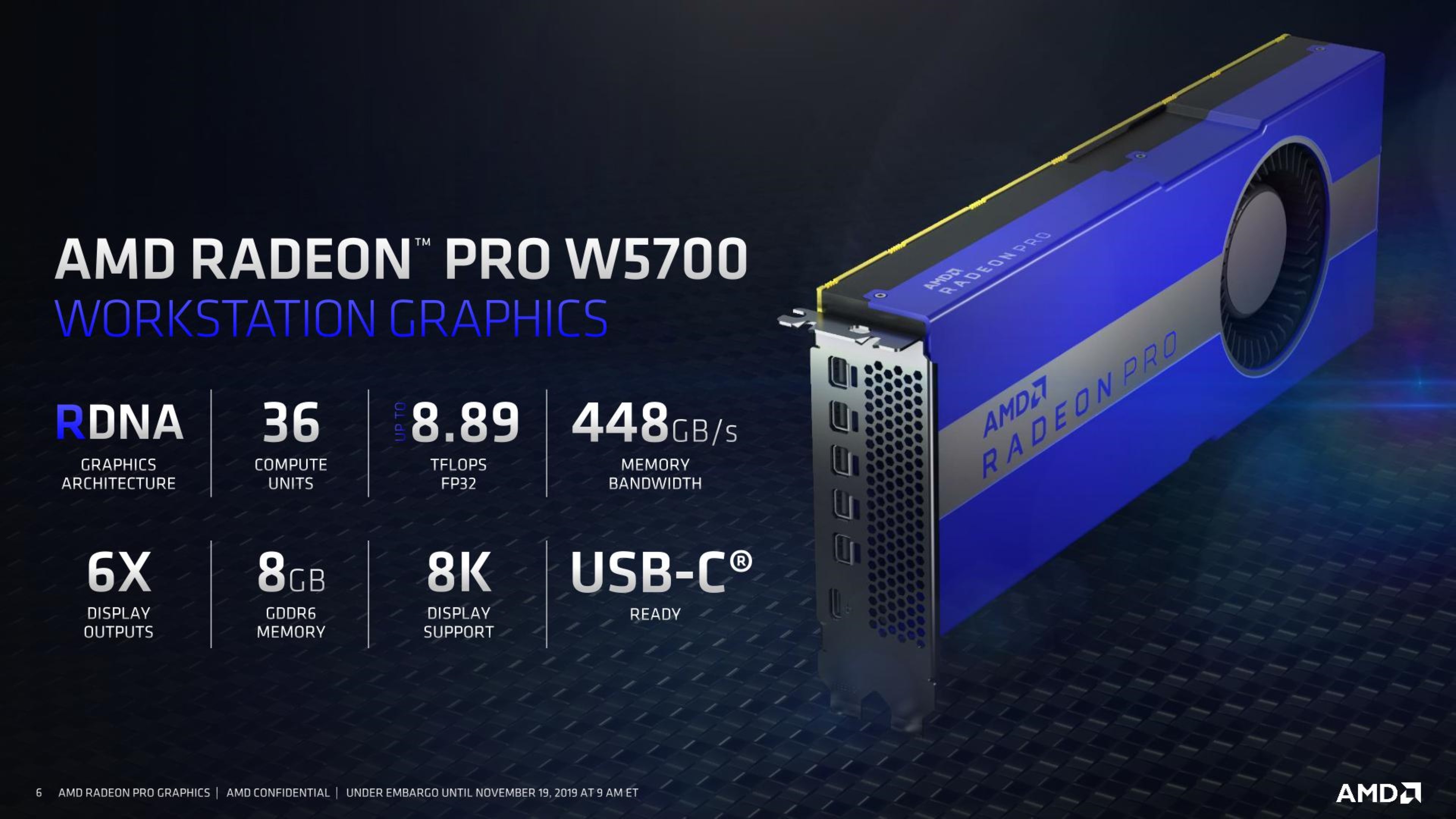 AMD Intros Worlds First 7nm Radeon Pro W5700 Workstation GPU