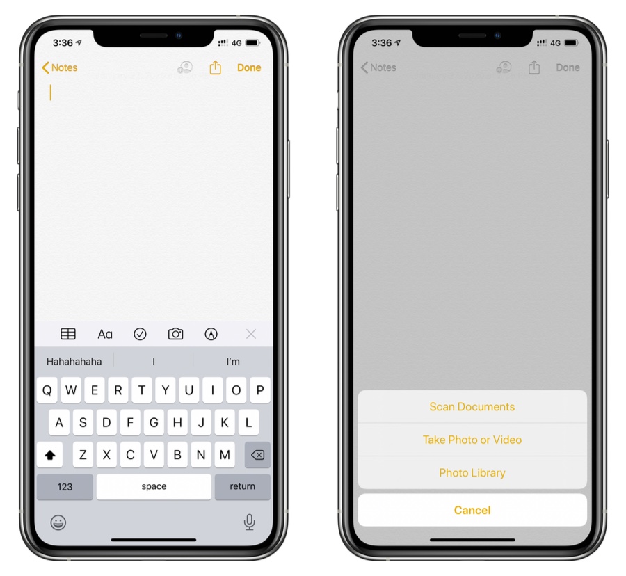 Scan Documents Using Notes App in iOS 13, iPadOS for iPhone, iPad