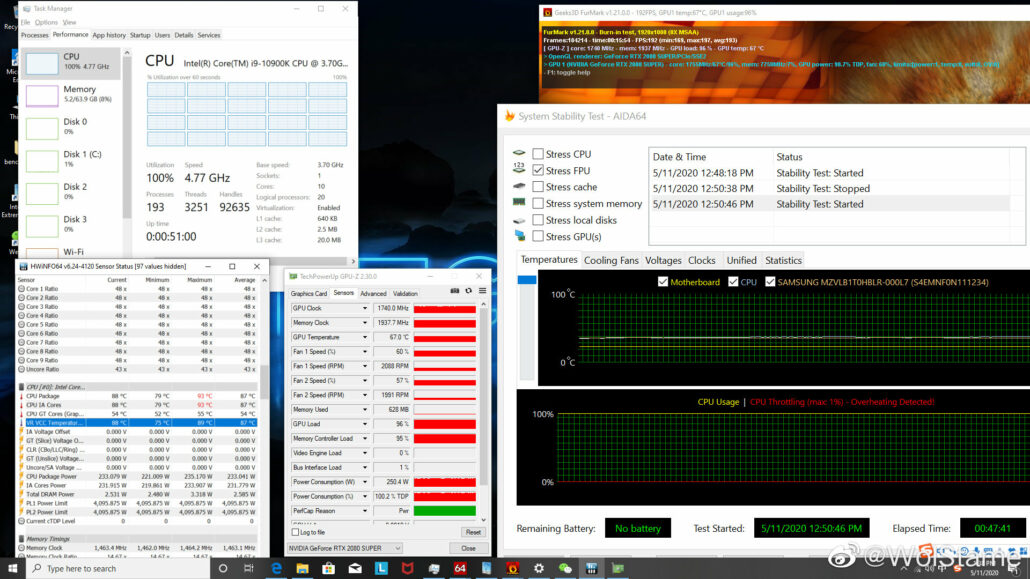 Intel Core i910900K 10 Core CPU Runs Very Hot & Consumes