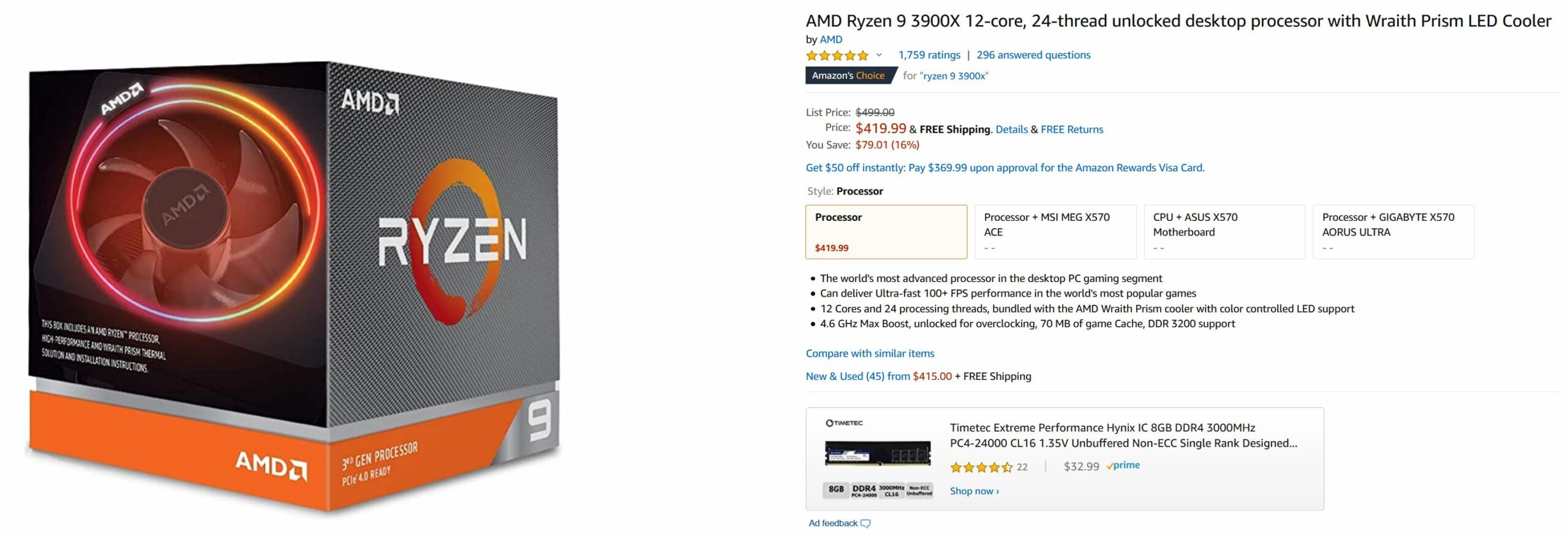 AMD Slashes Ryzen 9 3900X CPU Pricing In The Wake Of Intel