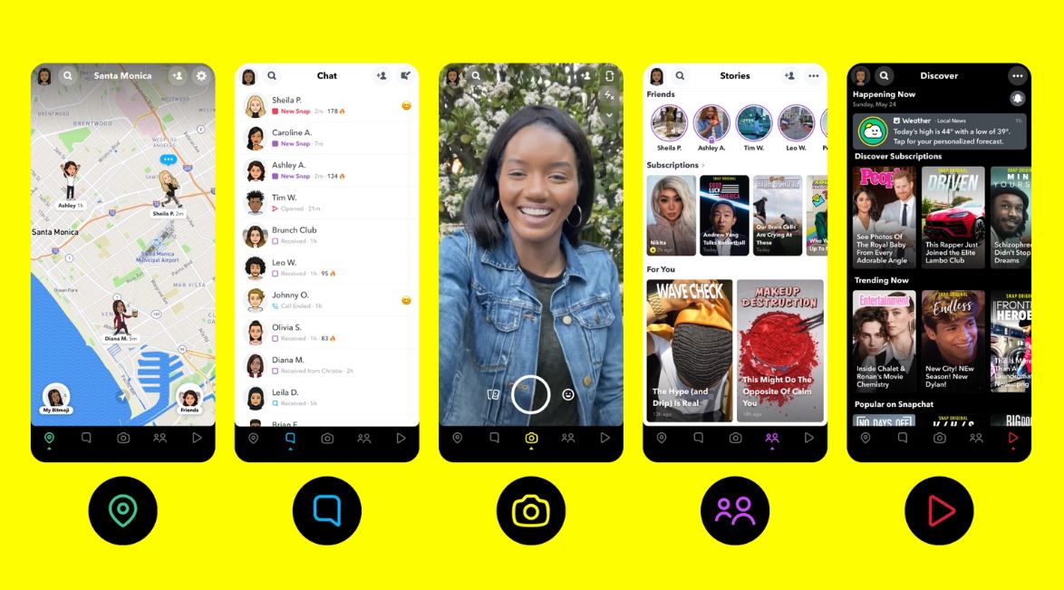 Snapchat Implementing Major Design With New Action Bar, Happening Now