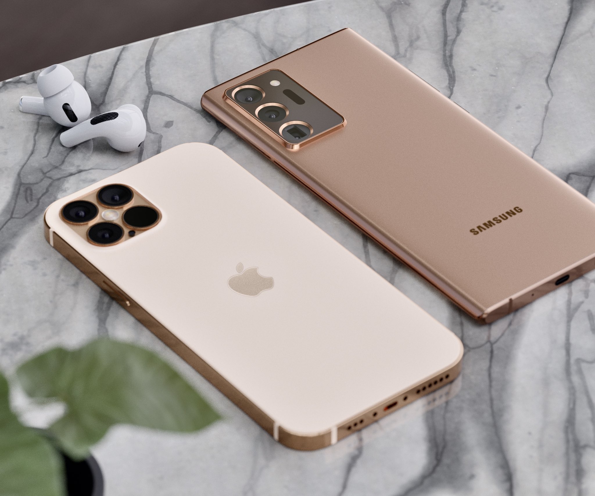 iPhone 12 Pro Max in Premium Gold Finish Sits Next to