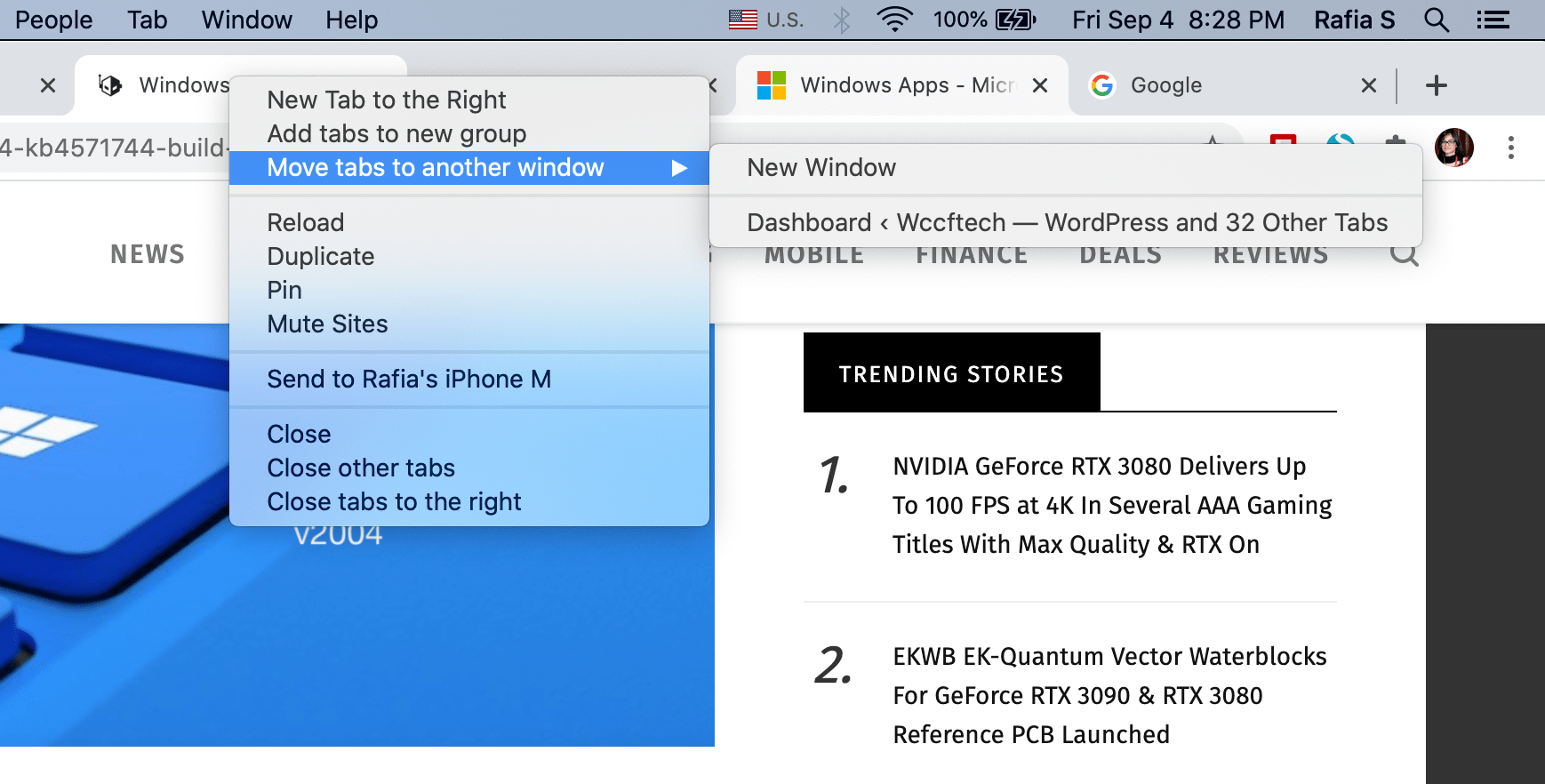 How to Move Multiple Chrome Tabs to a New Window