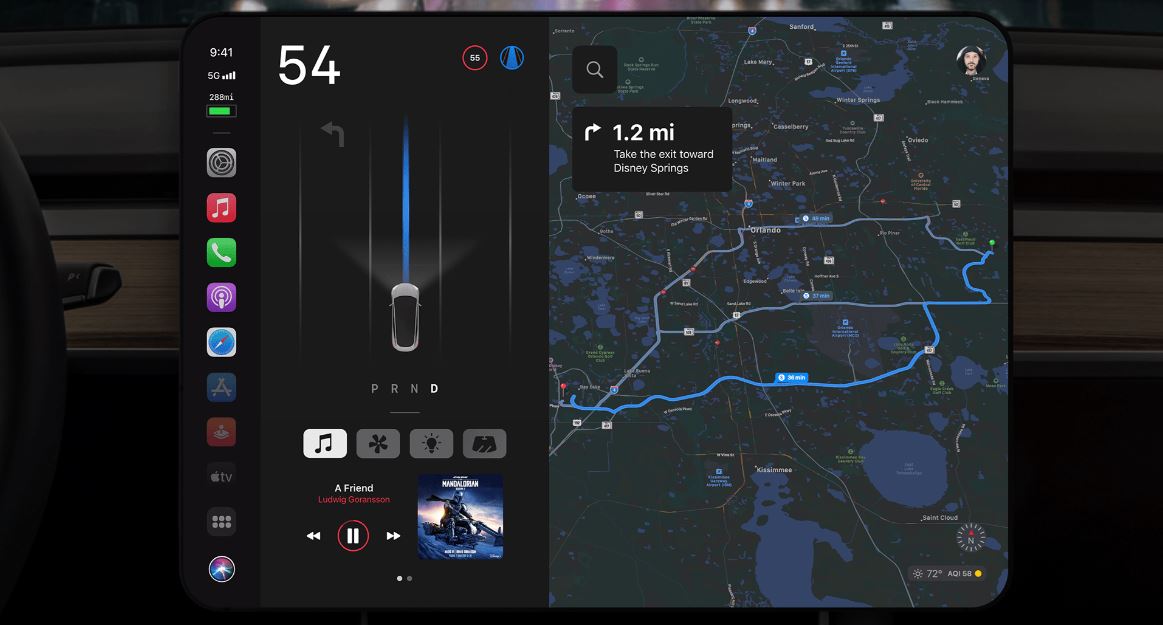 Stunning Tesla Inspired Concept Imagines How CarPlay Should Look Like