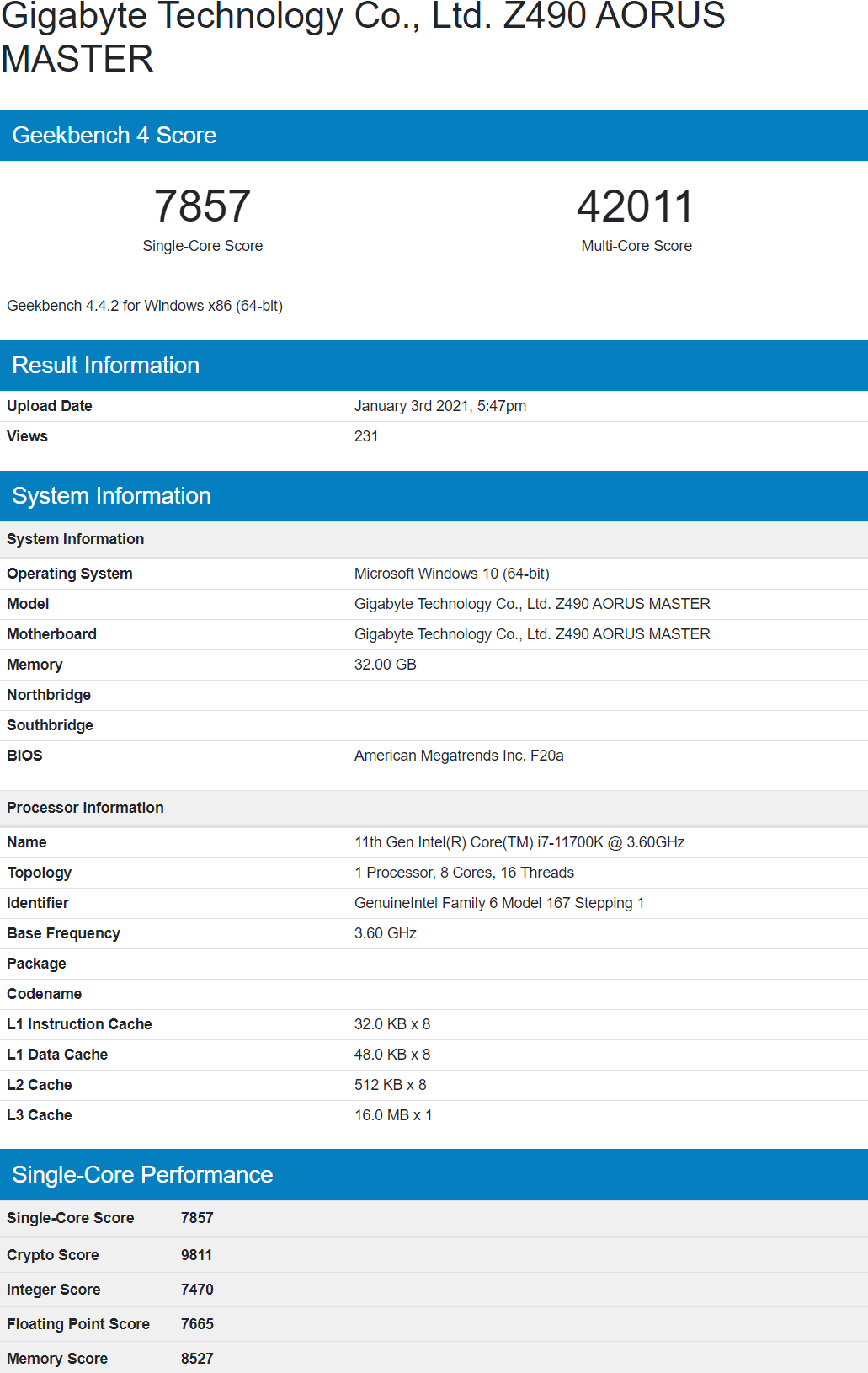 Intel Core i711700K 8 Core Rocket Lake CPU Benchmarks