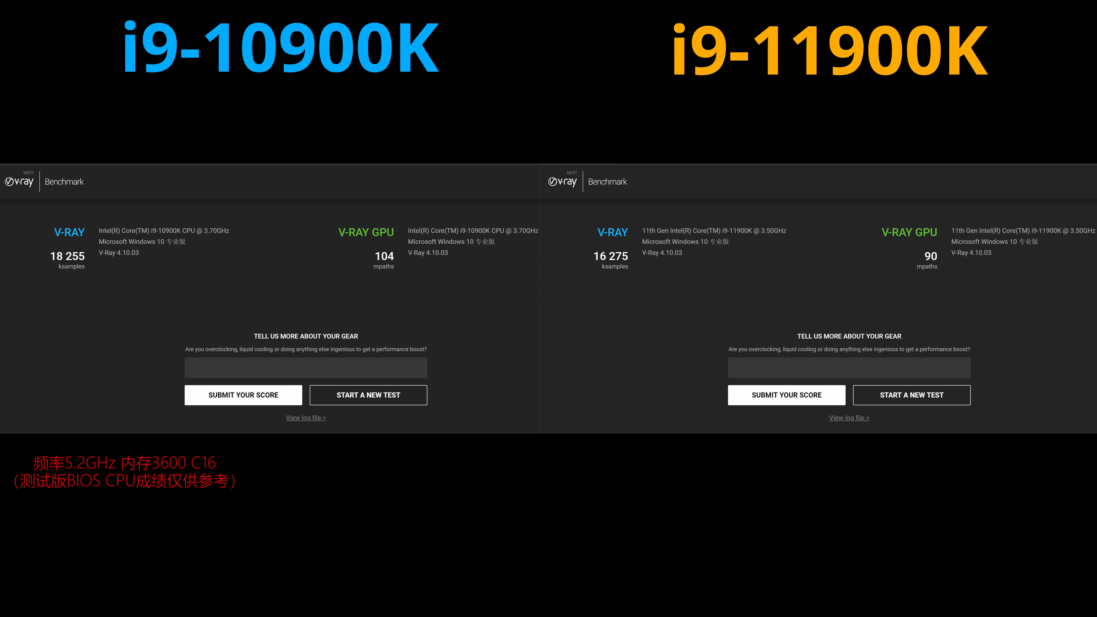 Intel Core i911900K vs Core i910900K 5.2 GHz Overclock