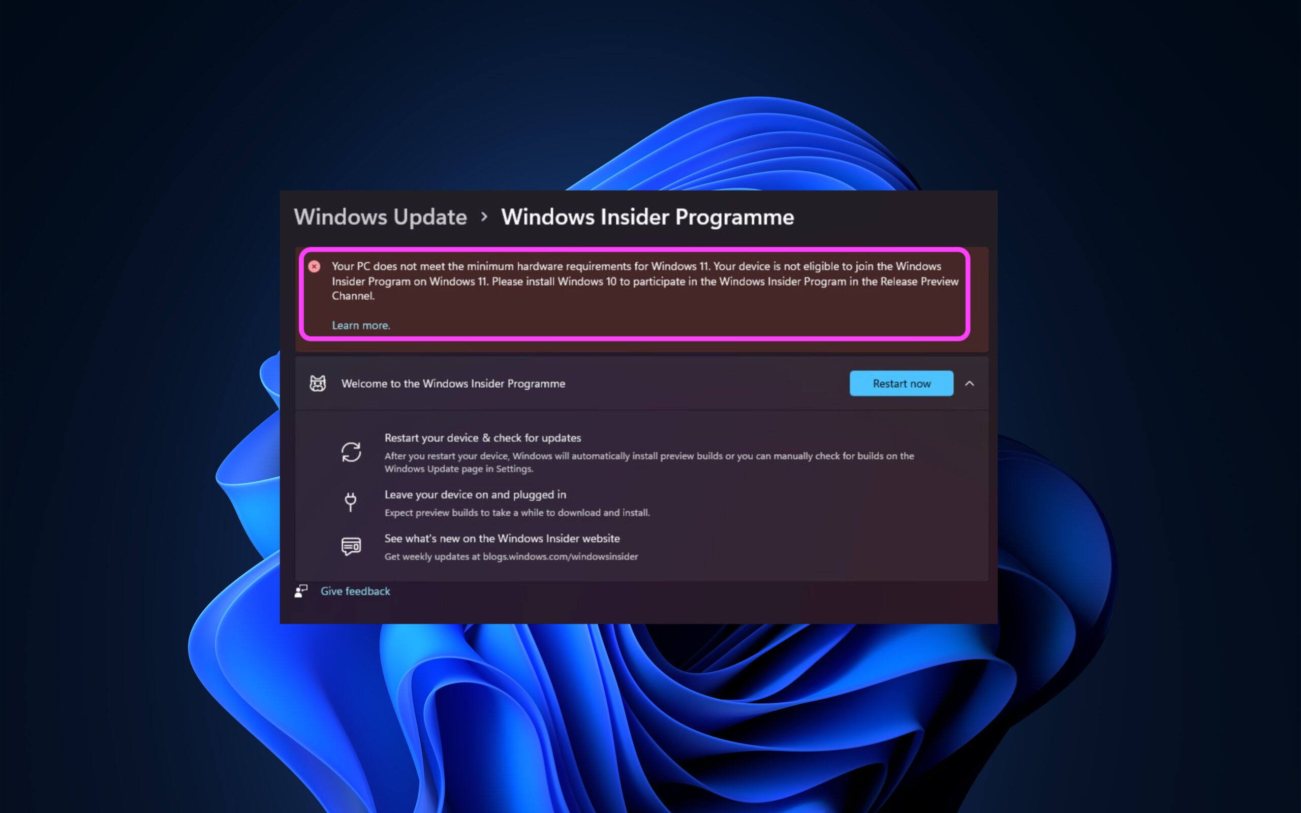 Microsoft Begins Kicking Out Insiders Running Windows 11 On Older PCs