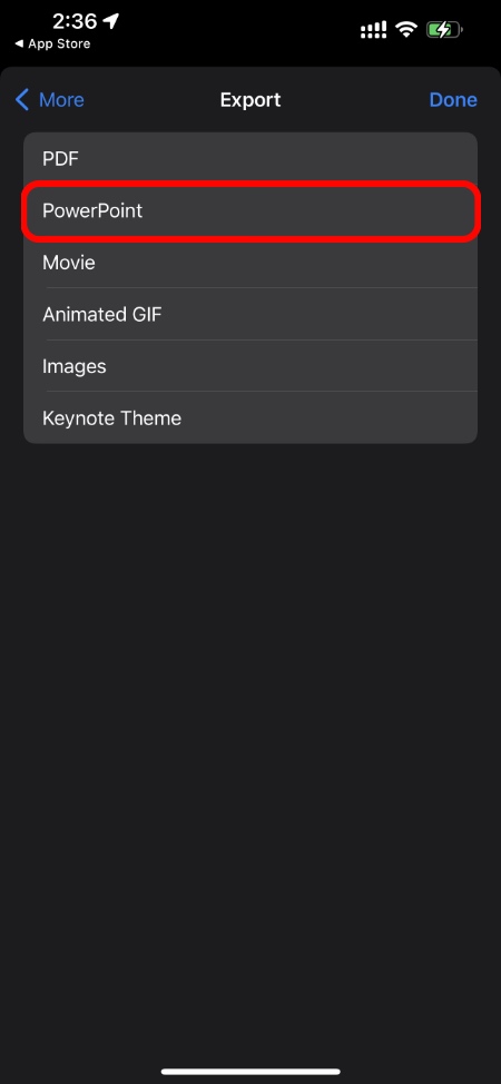 Convert Keynote Presentation to PowerPoint Format on