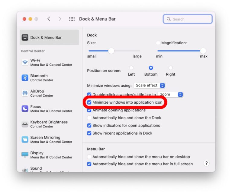 Set Windows to Minimize into App Icons Instead of Corner of Dock [Mac]