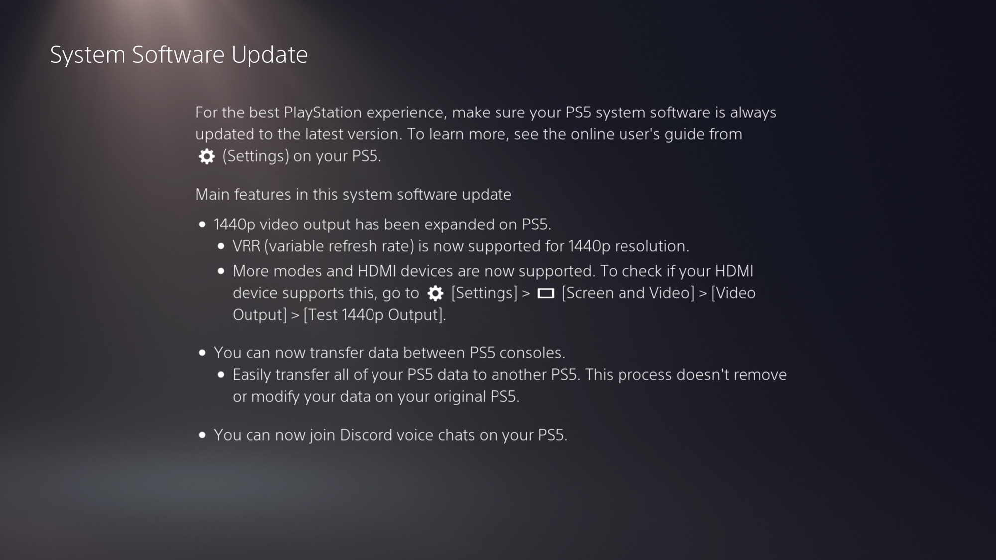 New PlayStation 5 System Update 7.0 Released; Introduces 1440p VRR