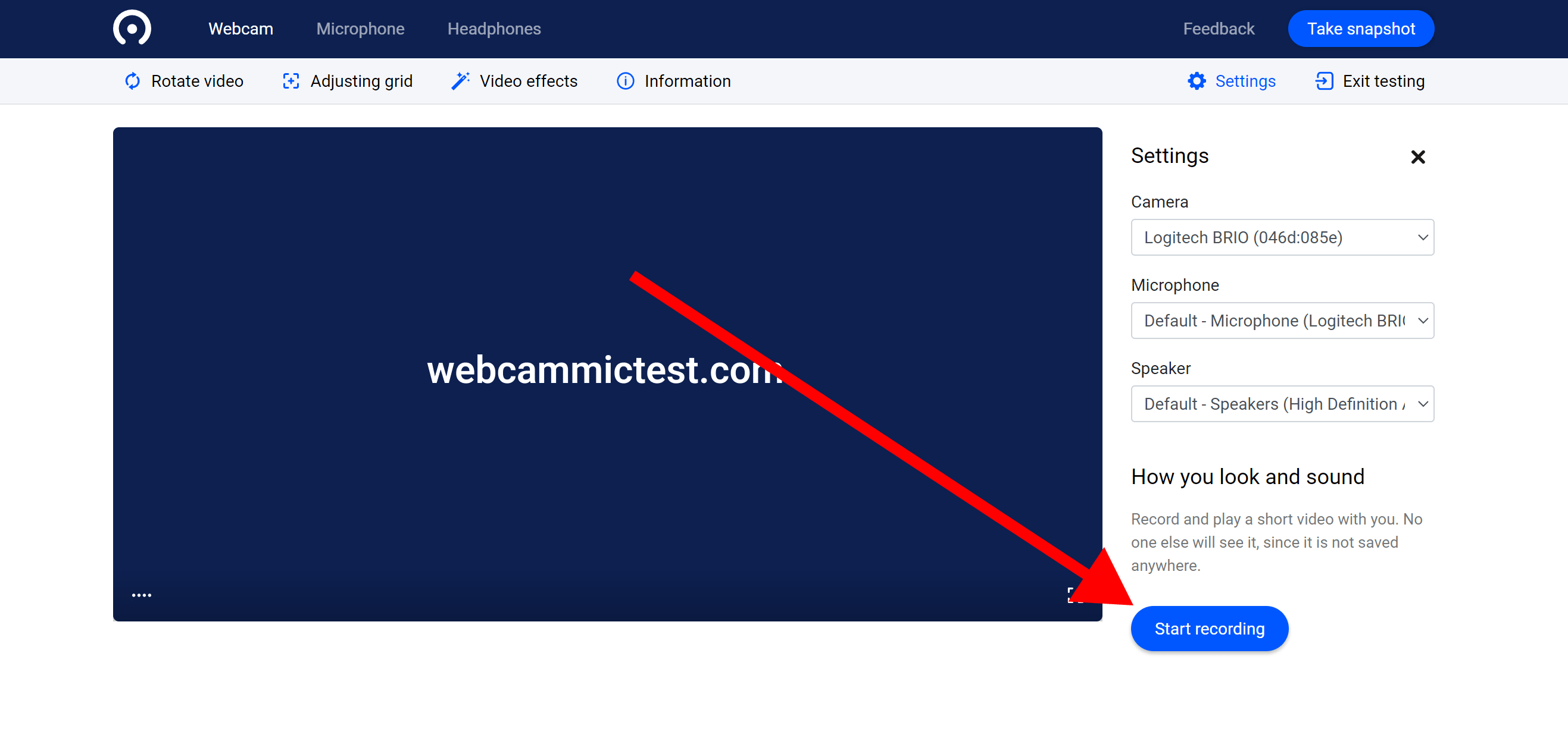 How to test webcam online