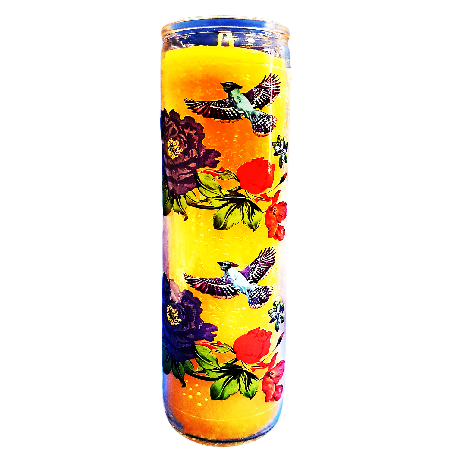 Mexican Floral Pillar Candle Pot UK