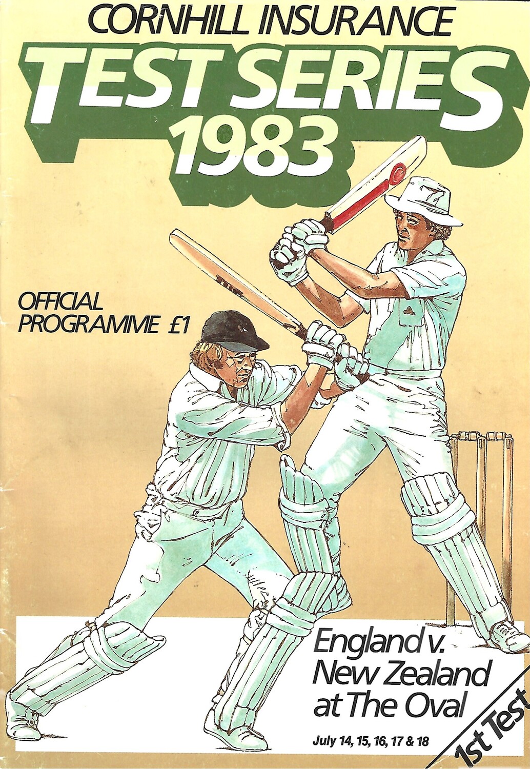 1983 England v New Zealand 1st Test Match (16/07/1983) Cricket