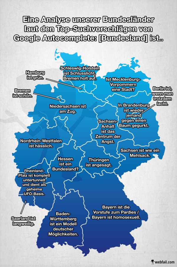 Google Maps Bundesländer Grenzen Was die GoogleSuche über unsere Bundesländer verrät Fun Bild