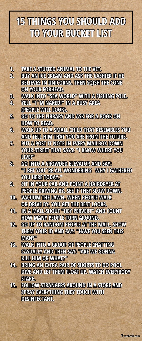 15 Things You Should Add To Your Bucket List Fun Picture fail