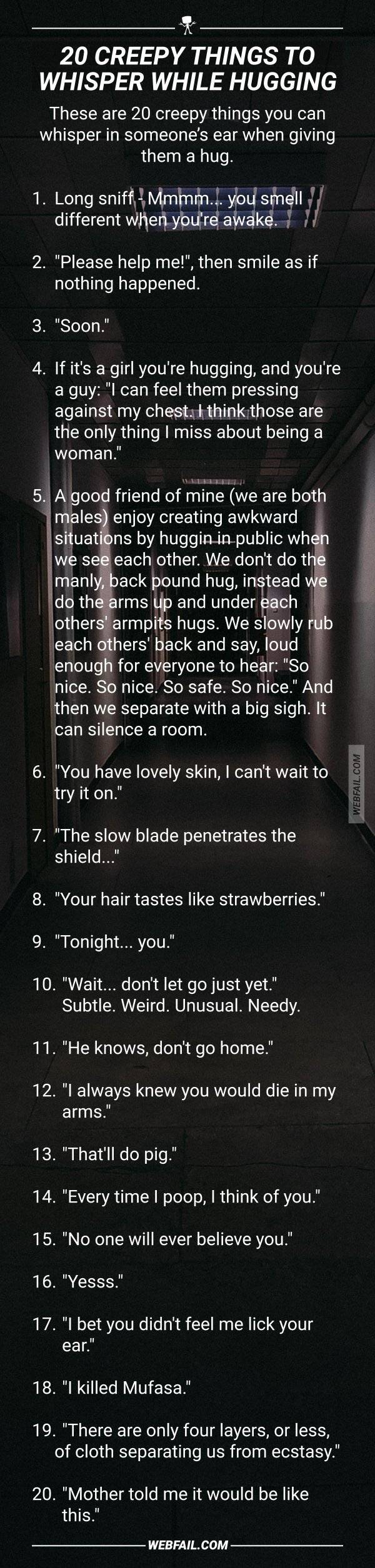 20 creepy things to whisper while hugging fail Fail Pictures and