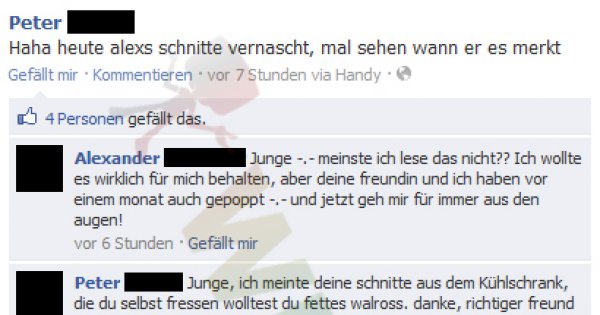 Hab heute Alexs Schnitte vernascht Facebook Fail des Tages 01.06.2012 Webfail Fail Bilder