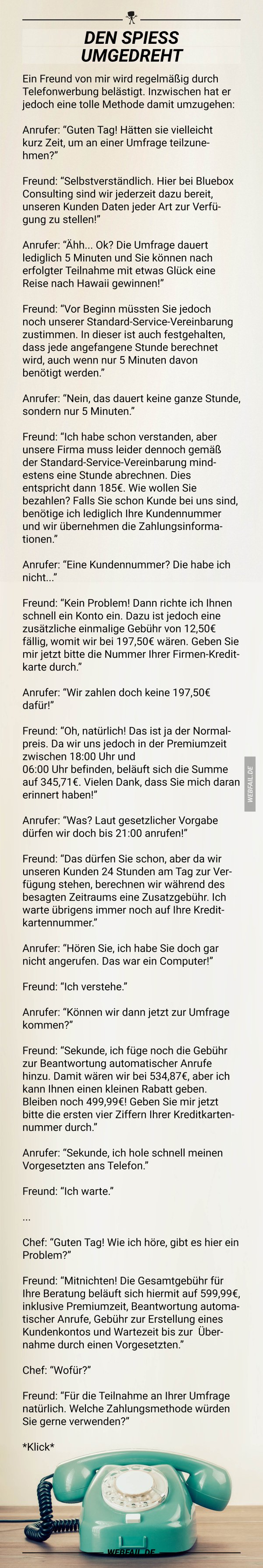 Anrufe einfach abwehren Den Spieß umdrehen Webfail