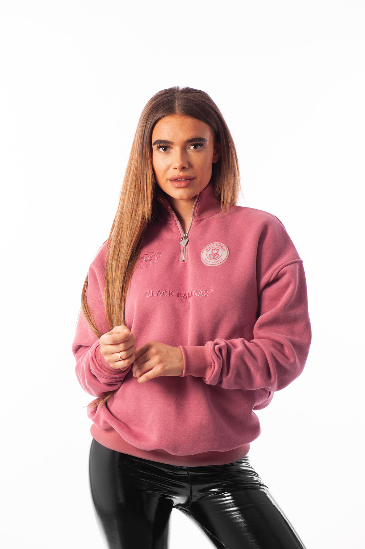 Black Bananas Women - High Collar Sweat Pink - Concept R