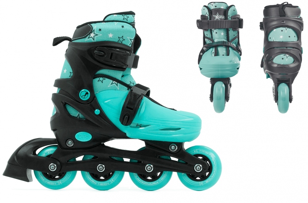 Green adjustable inline skate