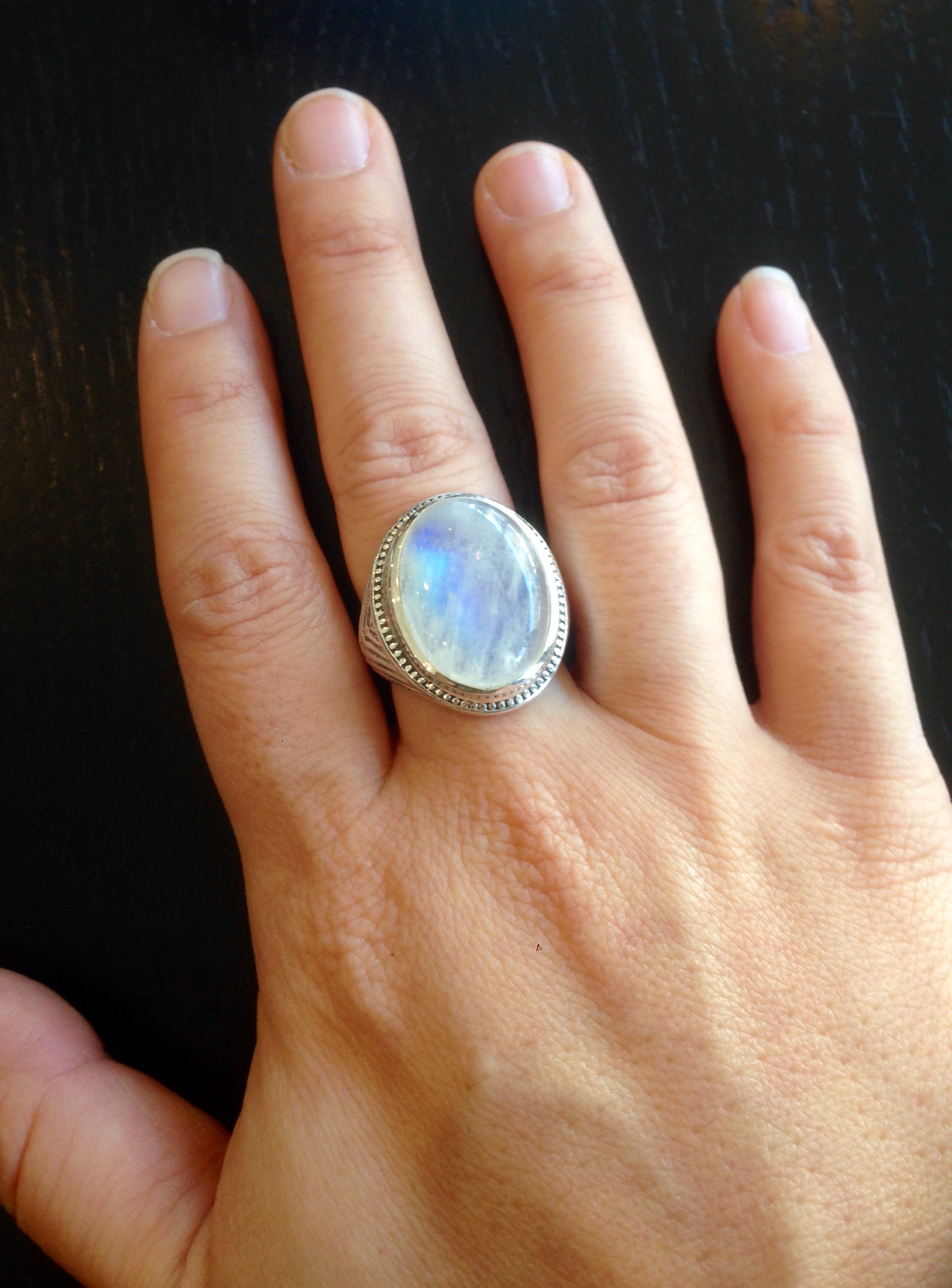 Moonstone, sunstone, jade, onyx, turquoise, amber, etc! Show me pics