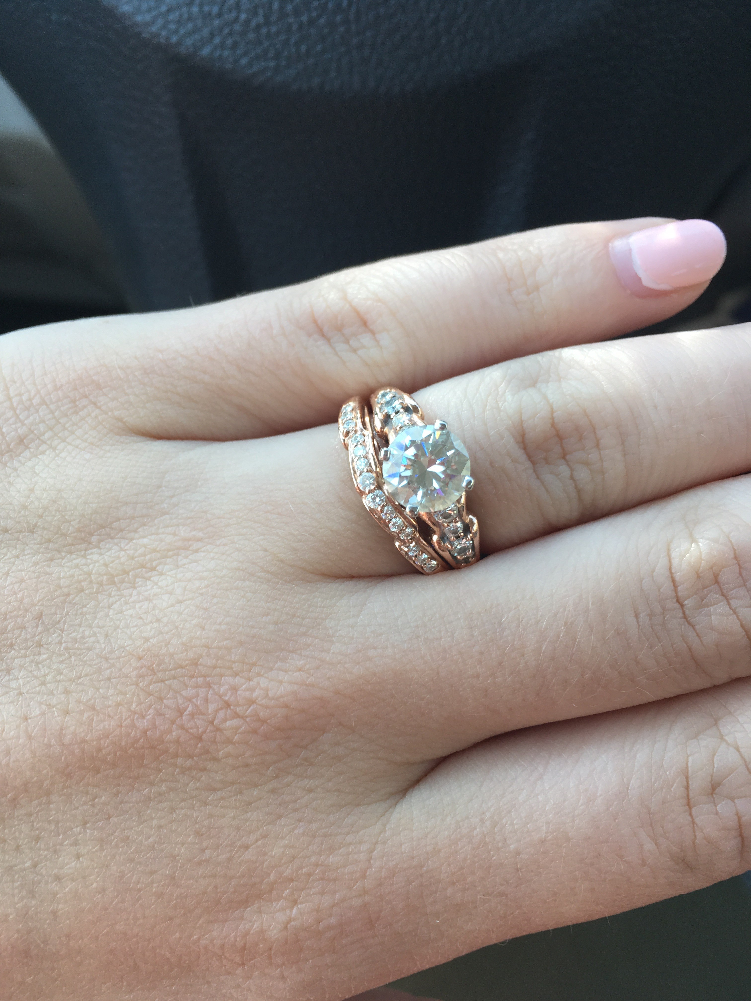 Show off your moissanite wedding rings!