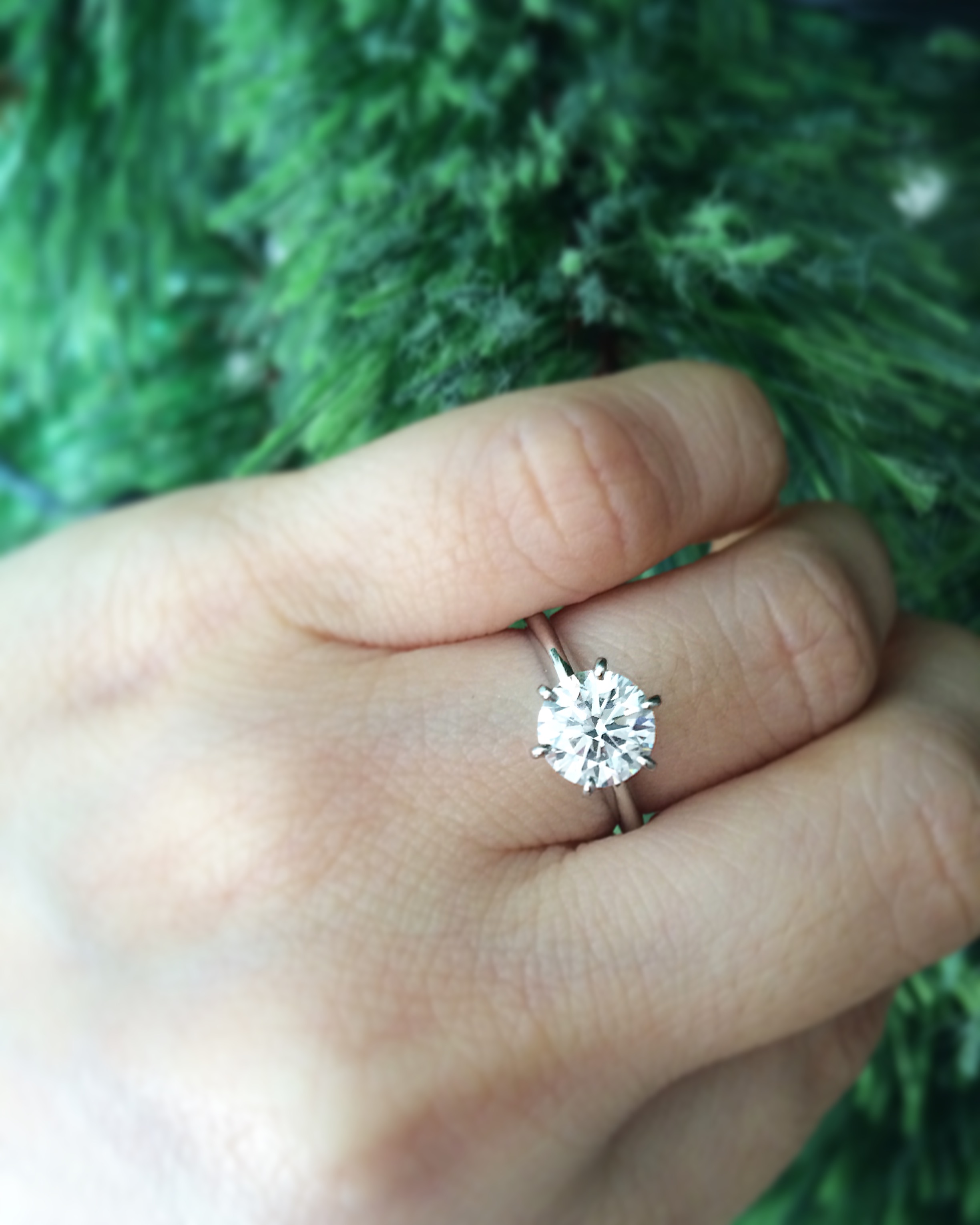 1 carat solitaire on size 5 finger