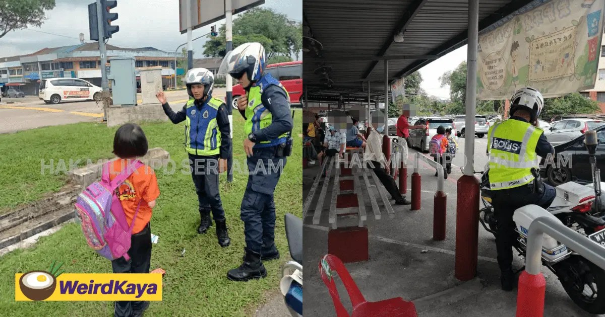 Kind M'sian Police Officers Escort Young Girl To School After She