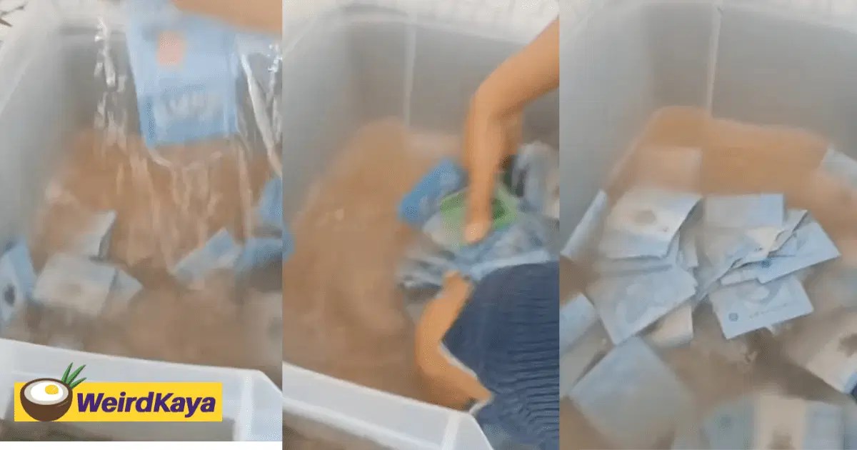 "How Dirty Money Really Is" M'sian Canteen Worker Washes Money & The