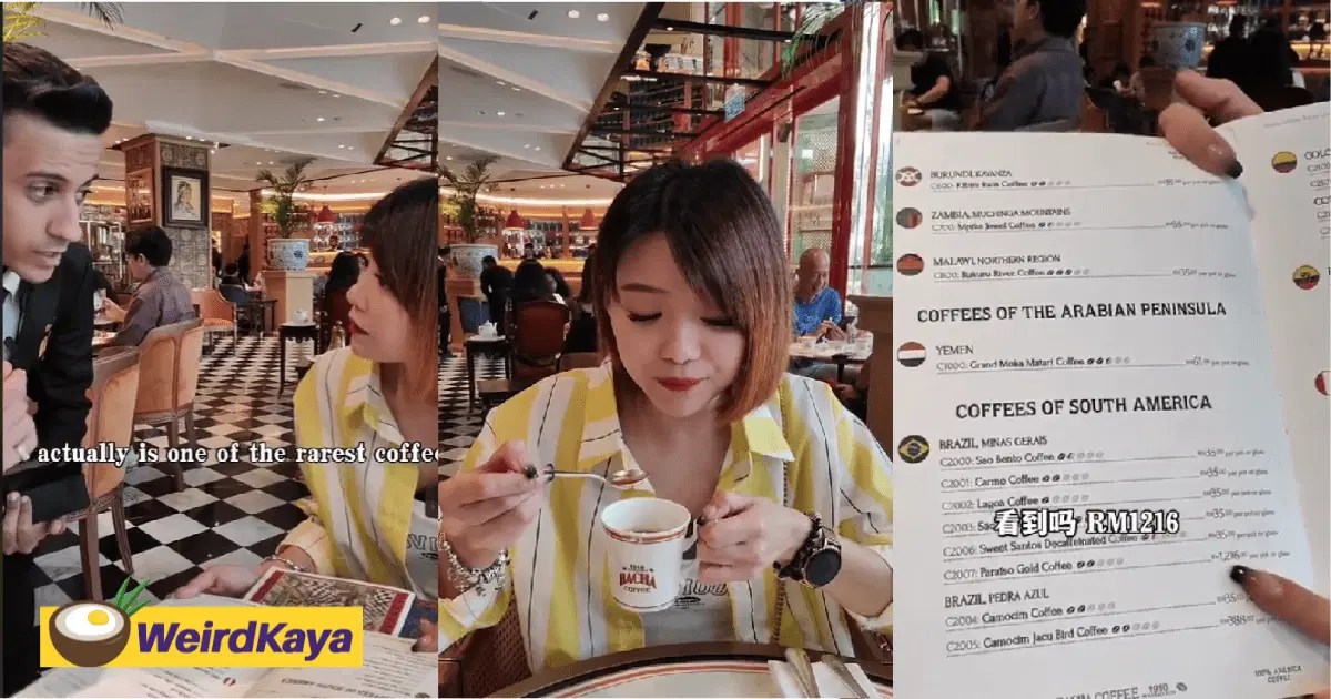 M'sian Vlogger Spends RM1.2K On Rare Coffee At KLCC, Says It Tastes