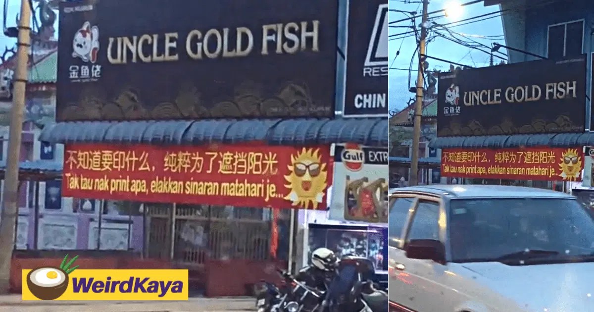 "Just to block the sunlight." Penang pet shop goes viral for honest banner