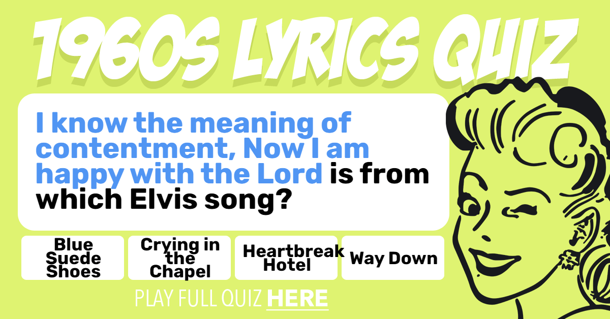 1960s Lyrics Quiz for music lovers