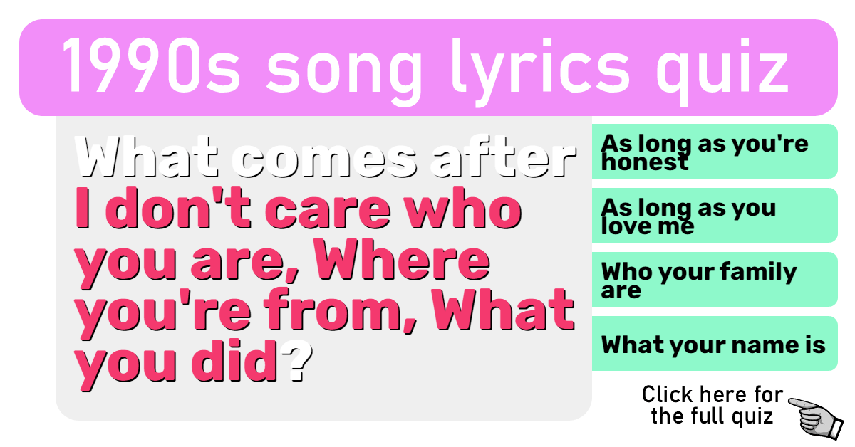 1990s Lyrics Quiz