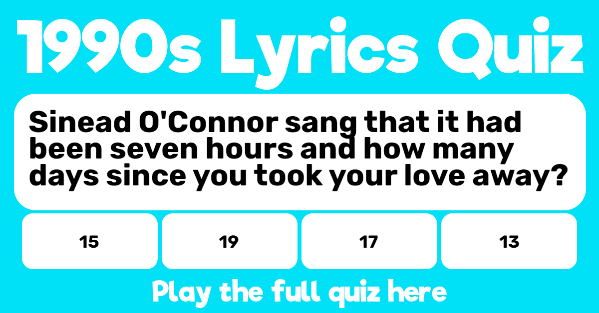 1990s Lyrics Quiz