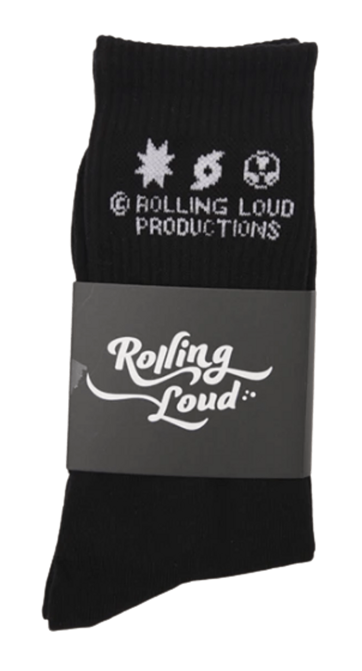 Rolling Loud Merch Crew Black Socks WHAT’S ON THE STAR?